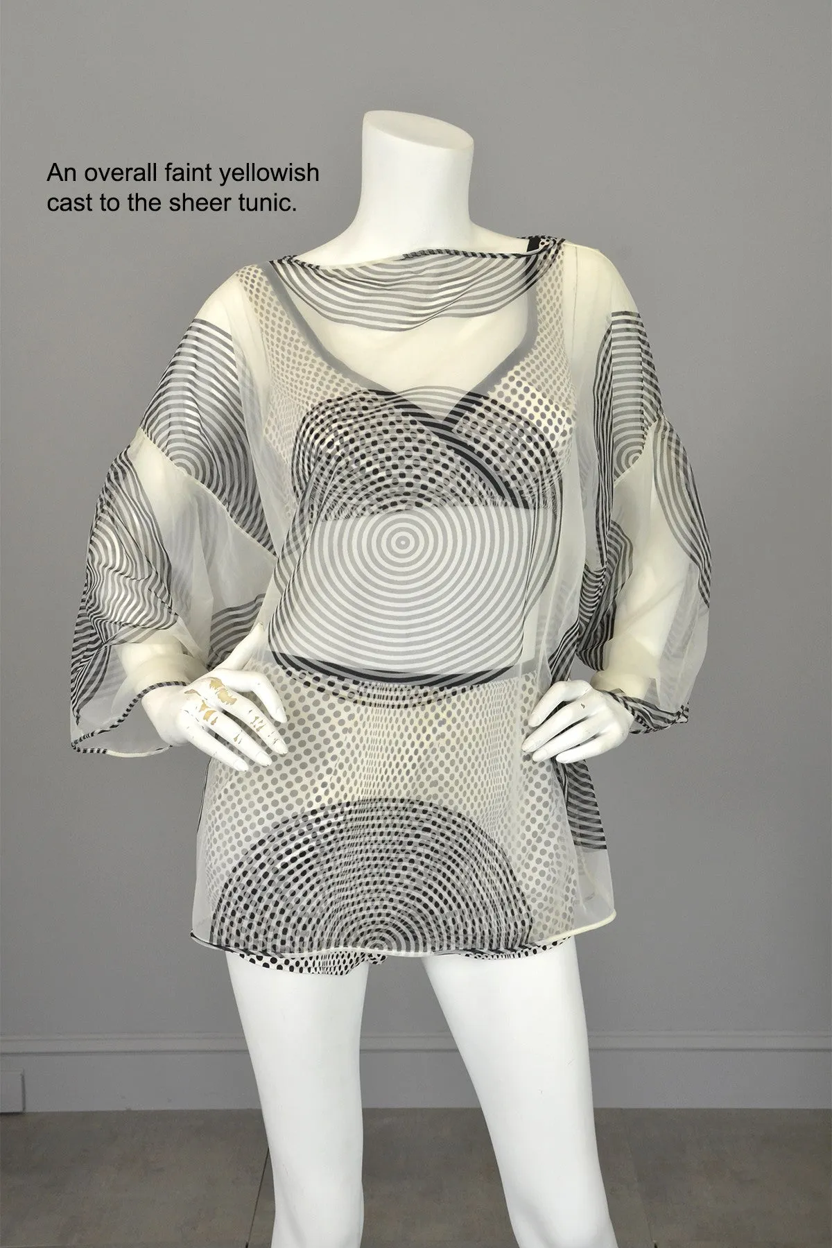 1960s Black White Polka Dot Pinup Swimsuit and matching Bull's Eye Cover-Up by Rose Marie Reid