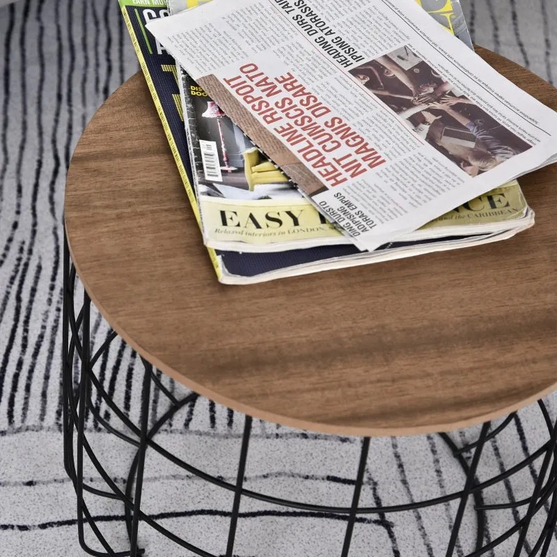 2pc Coffee Table Set - Black, Brown